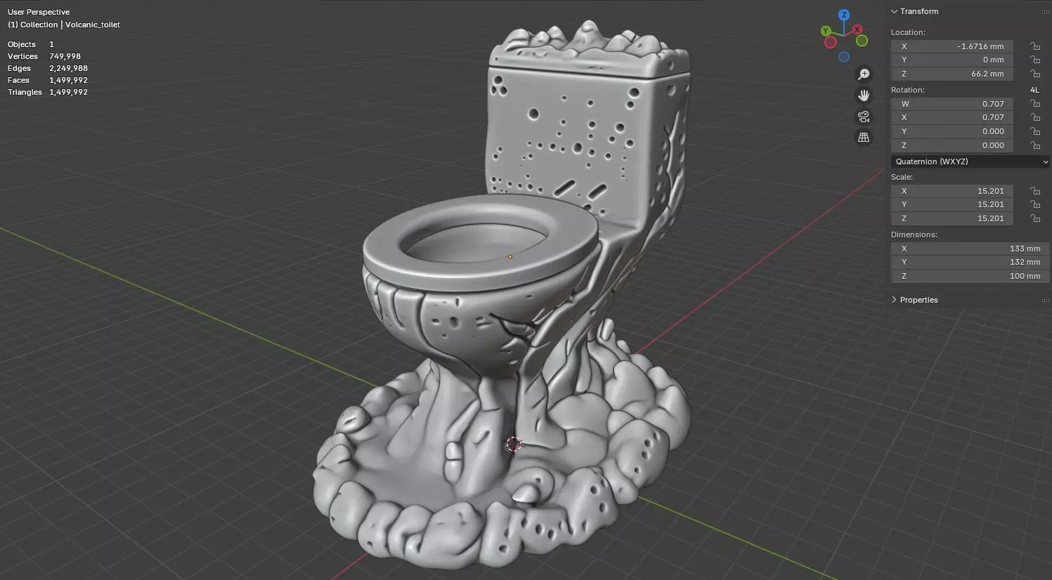 Lava Toilet Volcanic Throne figurine 3D model for 3D Print Model 3D print model_15