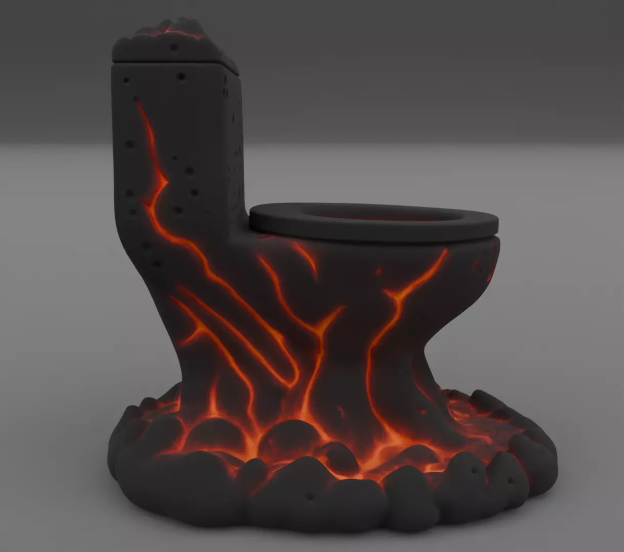 Lava Toilet Volcanic Throne figurine 3D model for 3D Print Model 3D print model_3