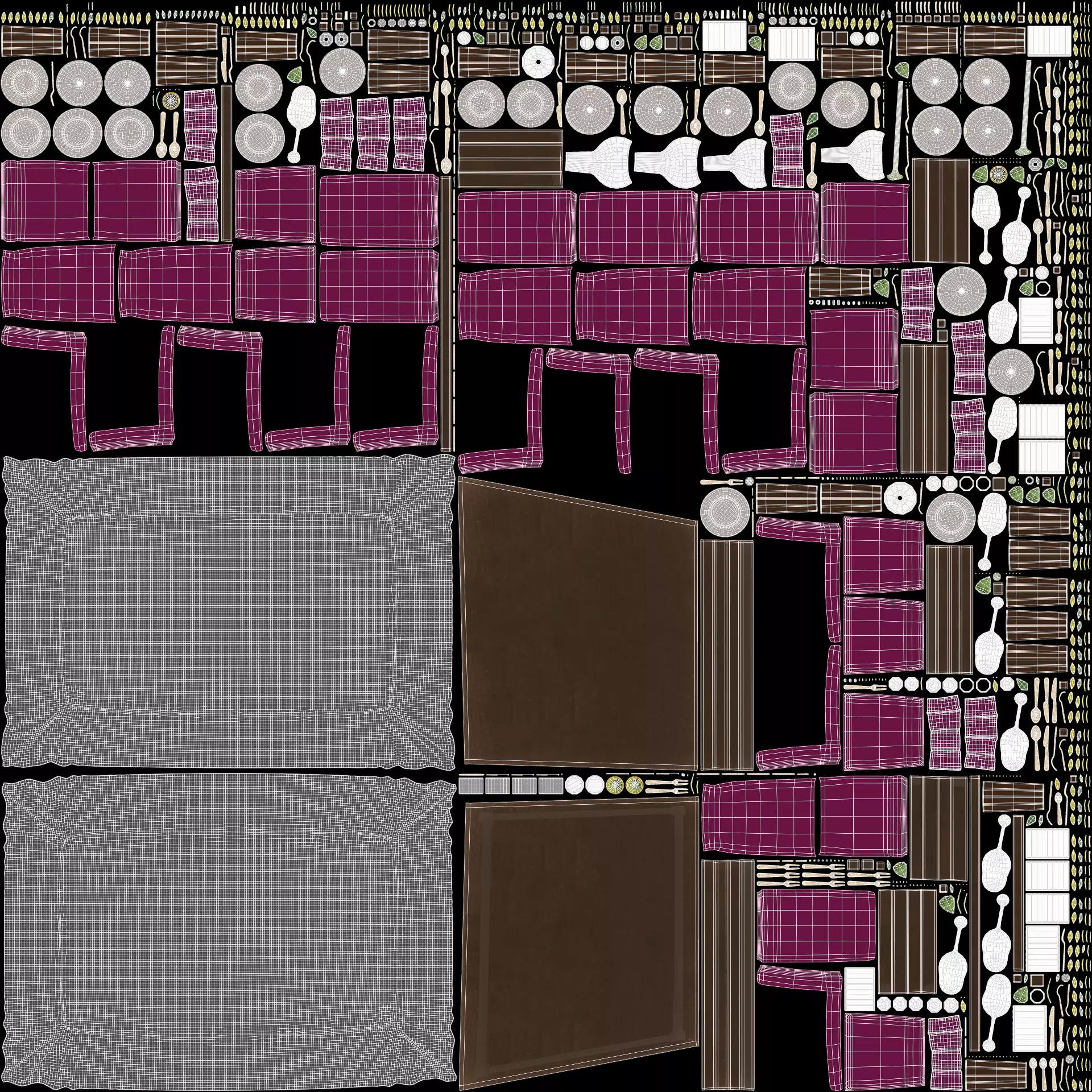 -Restaurant Table FULL V2- 3D model_9
