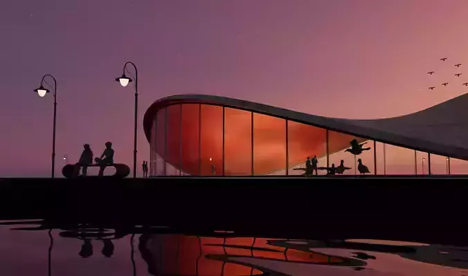 Organic building 3D model 3
