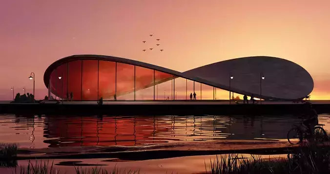 Organic building 3D model 2