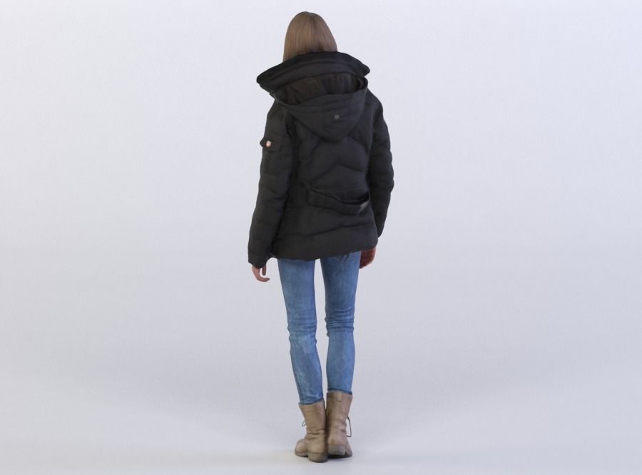 Julia 0322 Woman in a jacket walking 3D model_2
