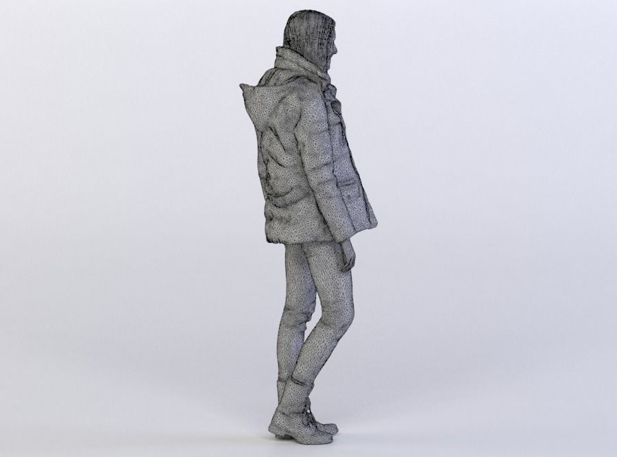 Julia 0322 Woman in a jacket walking 3D model_7