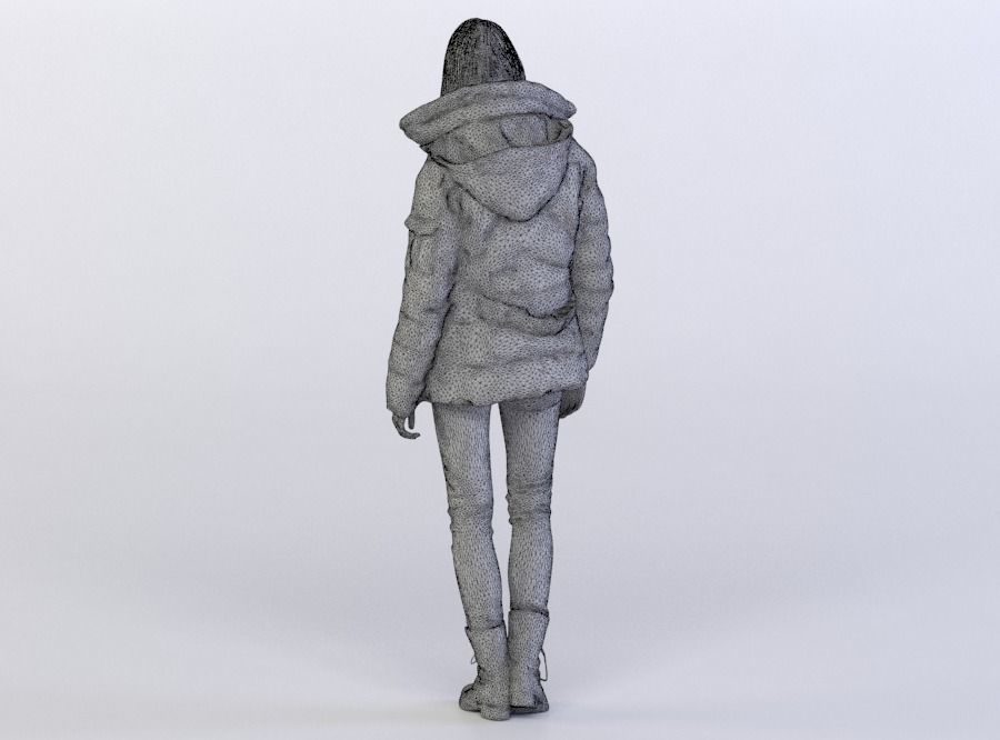 Julia 0322 Woman in a jacket walking 3D model_6