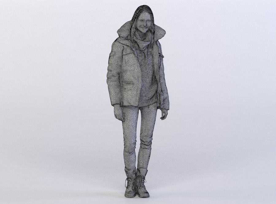 Julia 0322 Woman in a jacket walking 3D model_4