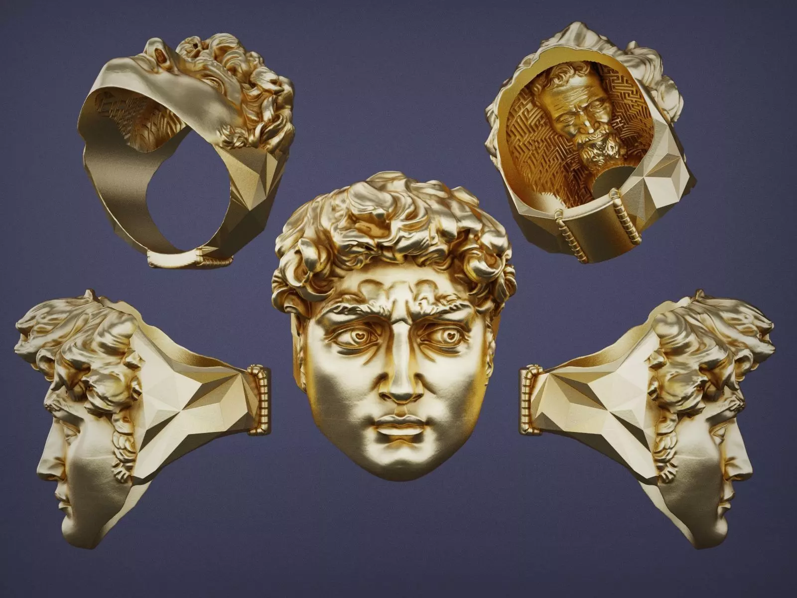 David of Michelangelo RING 3D PRINT CASTABLE 3D print model