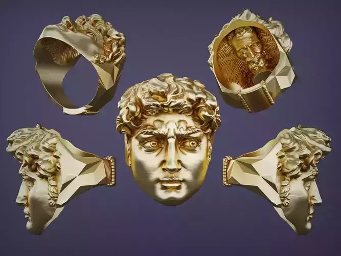 David of Michelangelo RING 3D PRINT CASTABLE