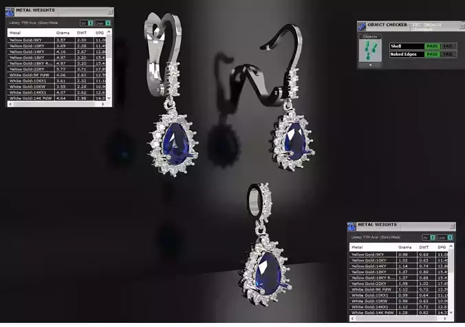 Sapphire and Diamond Teardrop Half Set js0022