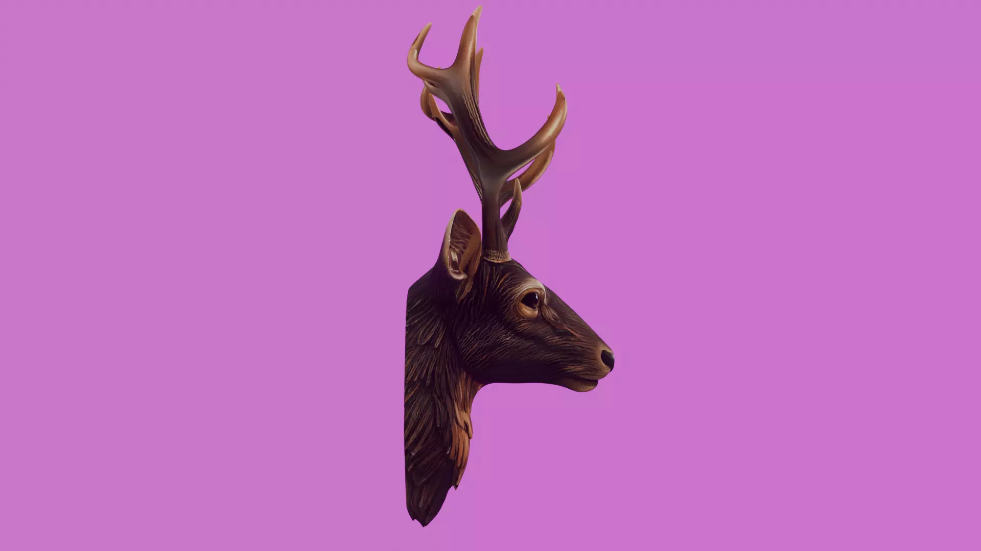 Deer head wall mounted 3d printable high poly model 3D print model_6