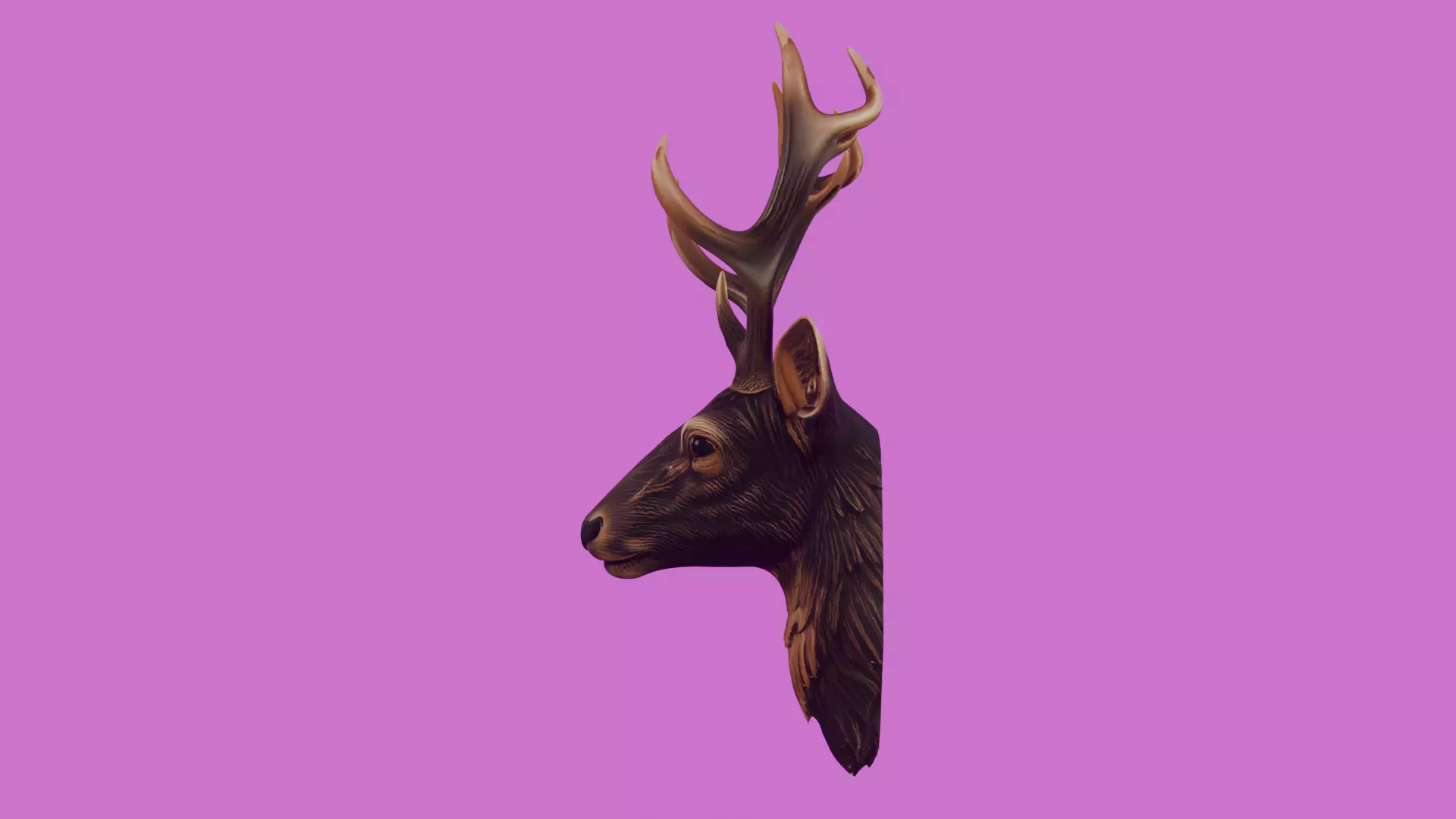 Deer head wall mounted 3d printable high poly model 3D print model_8