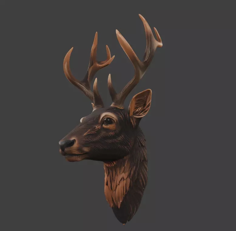 Deer head wall mounted 3d printable high poly model 3D print model_4