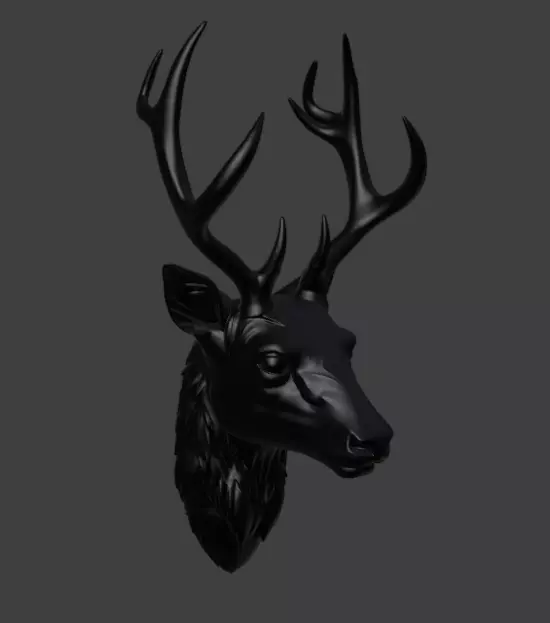 Deer head wall mounted 3d printable high poly model 3D print model_3