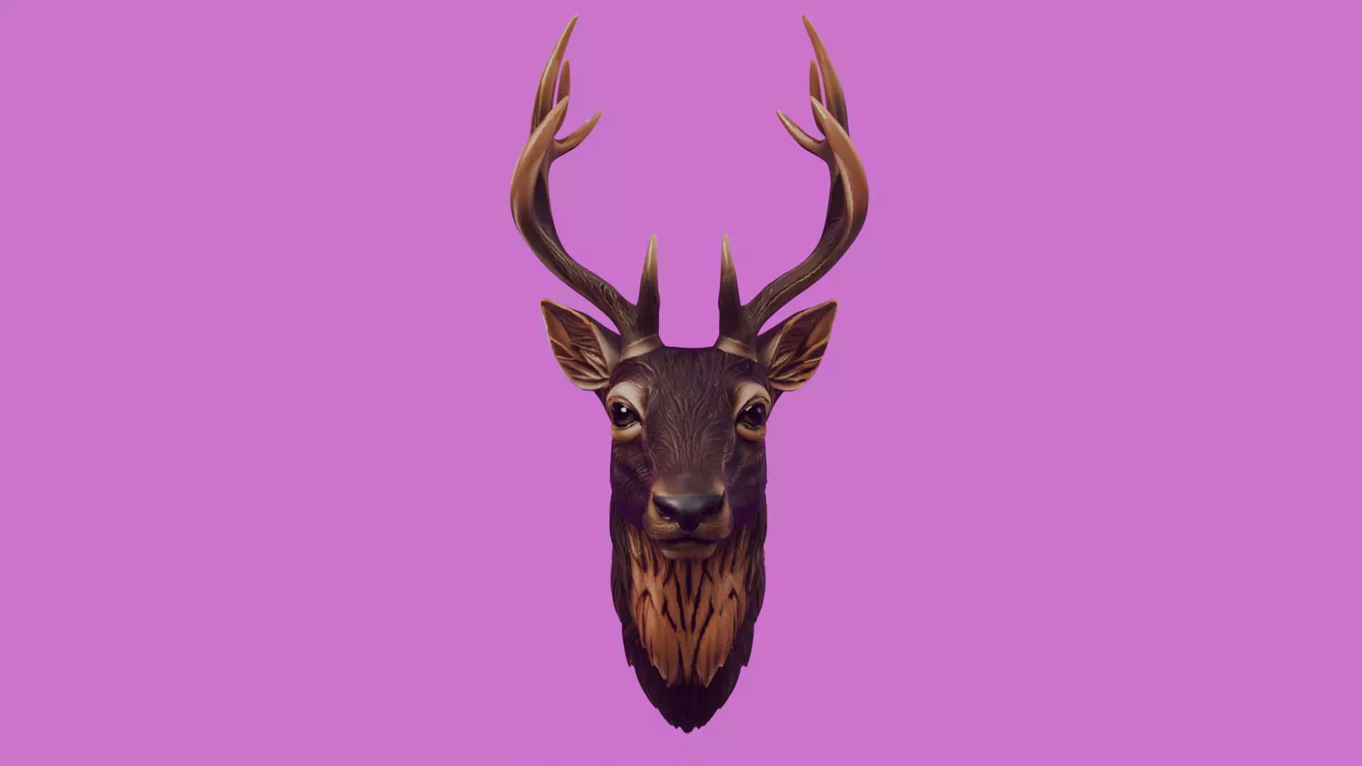 Deer head wall mounted 3d printable high poly model 3D print model_2