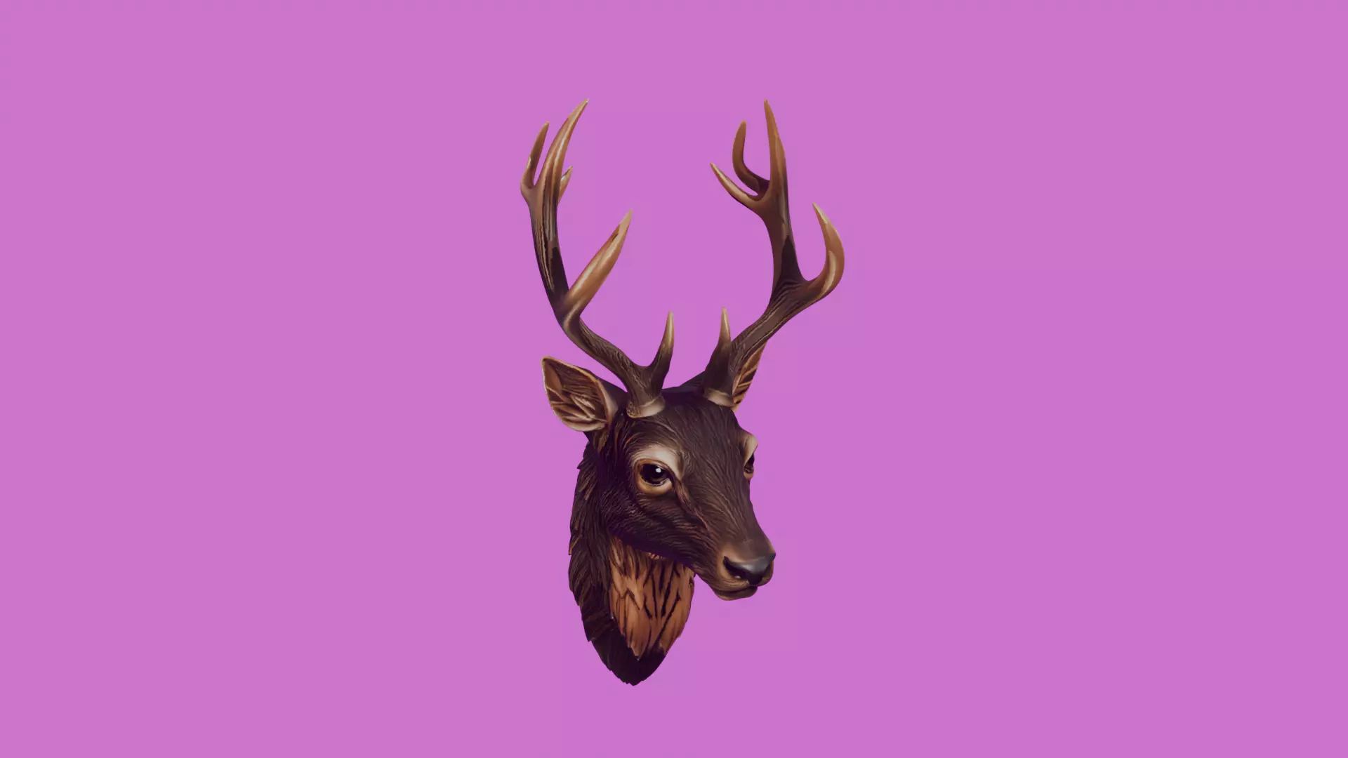 Deer head wall mounted 3d printable high poly model 3D print model_10
