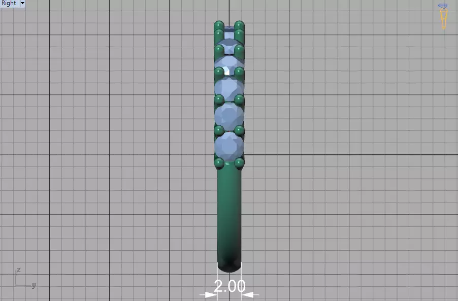 Half Eternity Ring 13 gems U shaped Matching Band Ring 3D print model_40