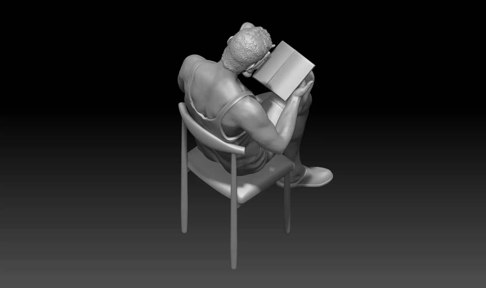 boy reading 2 3D print model_2