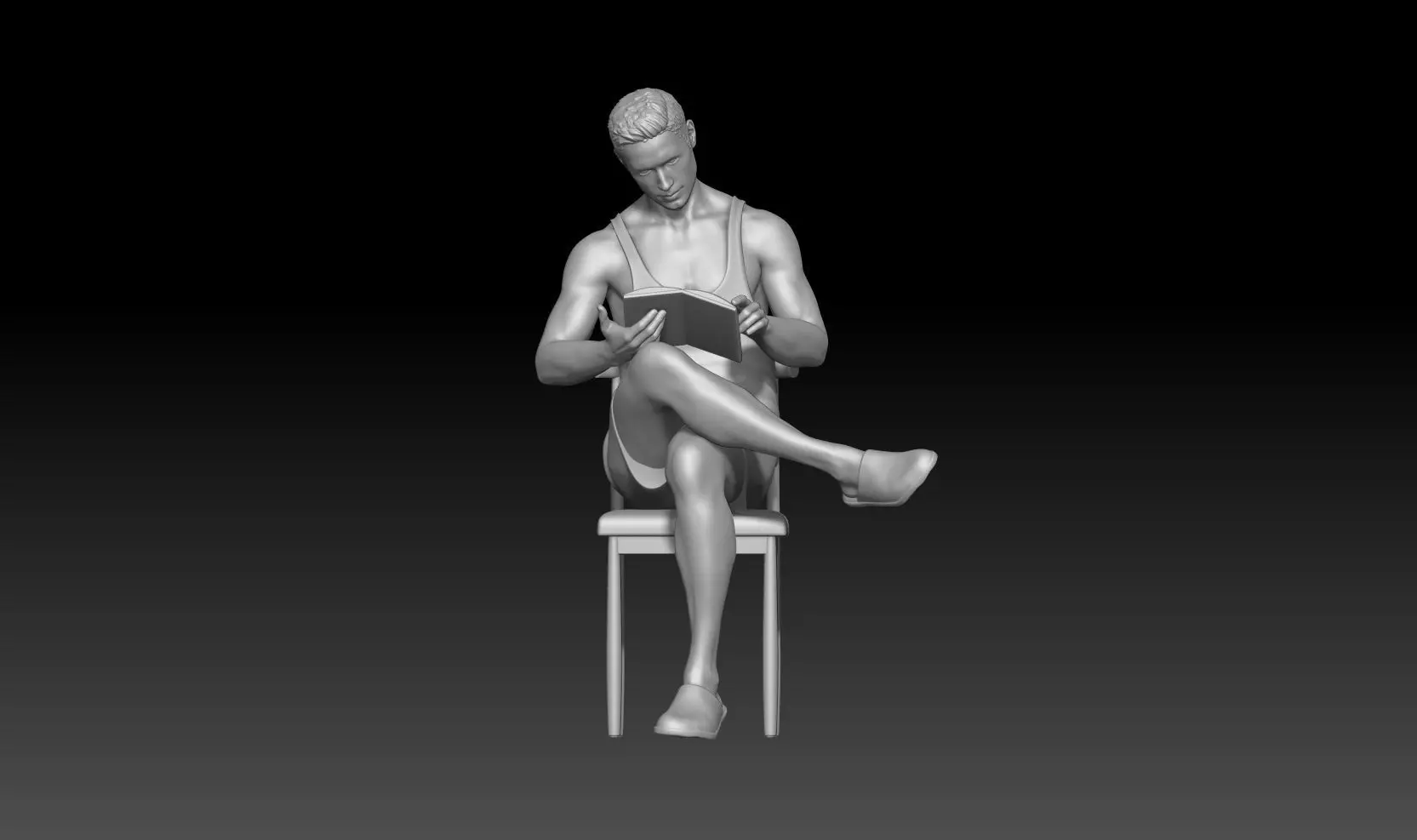 boy reading 2 3D print model_0