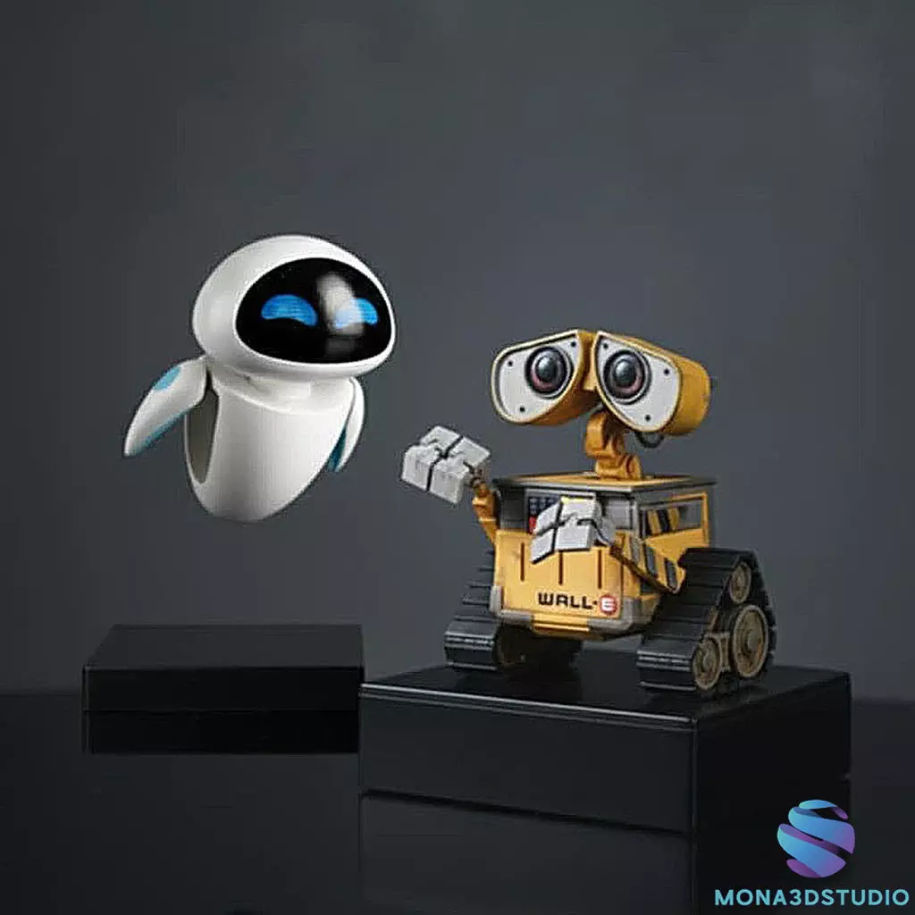 WALL-E and EVE STL Models 3D print model