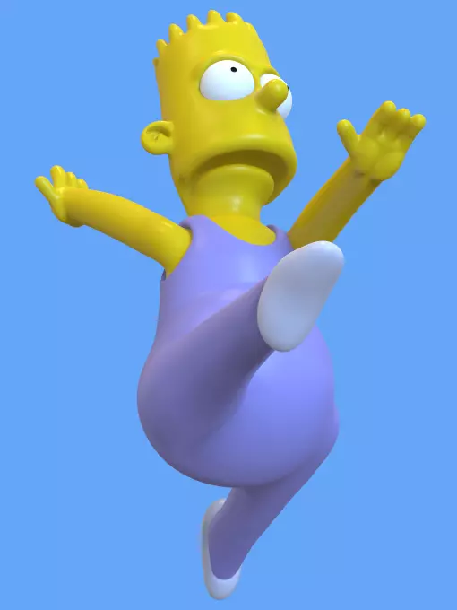 BART SIMPSON BALLET JUMP-PARTS AND COMPLETE 3D print model_7