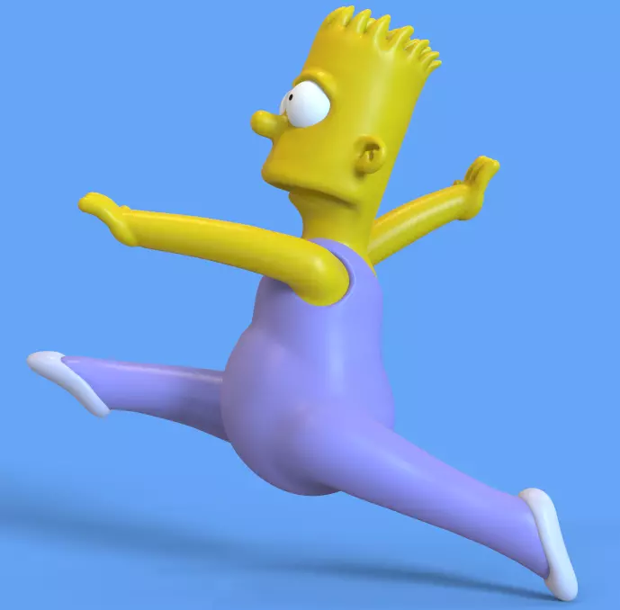 BART SIMPSON BALLET JUMP-PARTS AND COMPLETE 3D print model_5