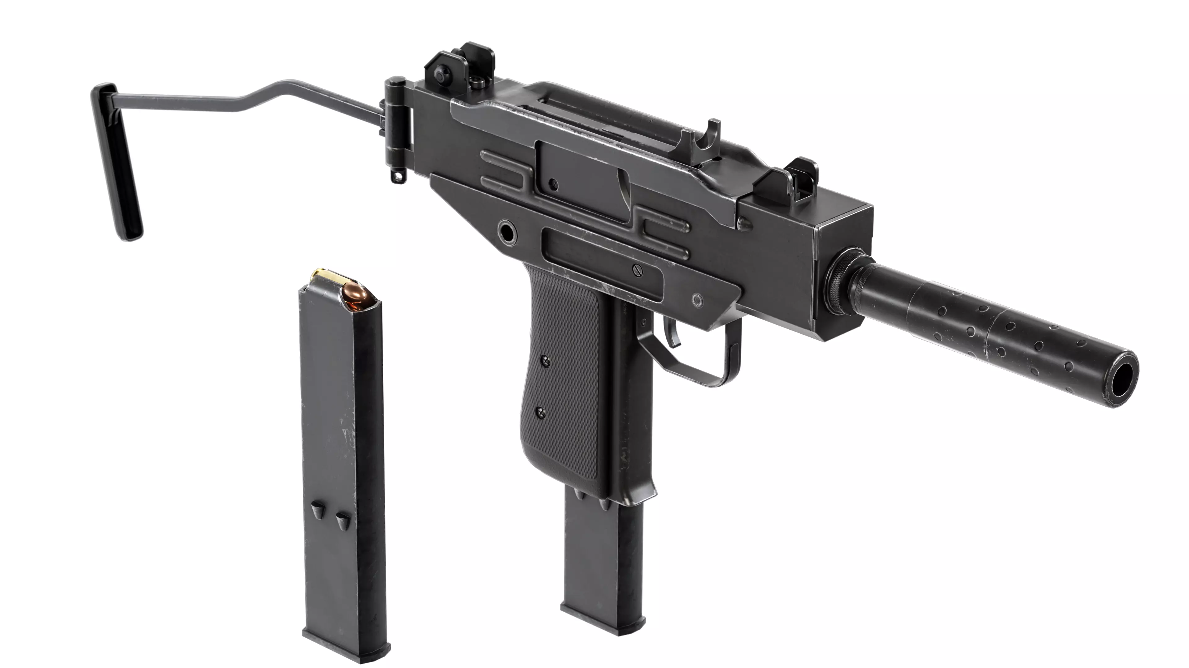 FPS Military Weapons - Animated Machine Pistol 1 3D model_0