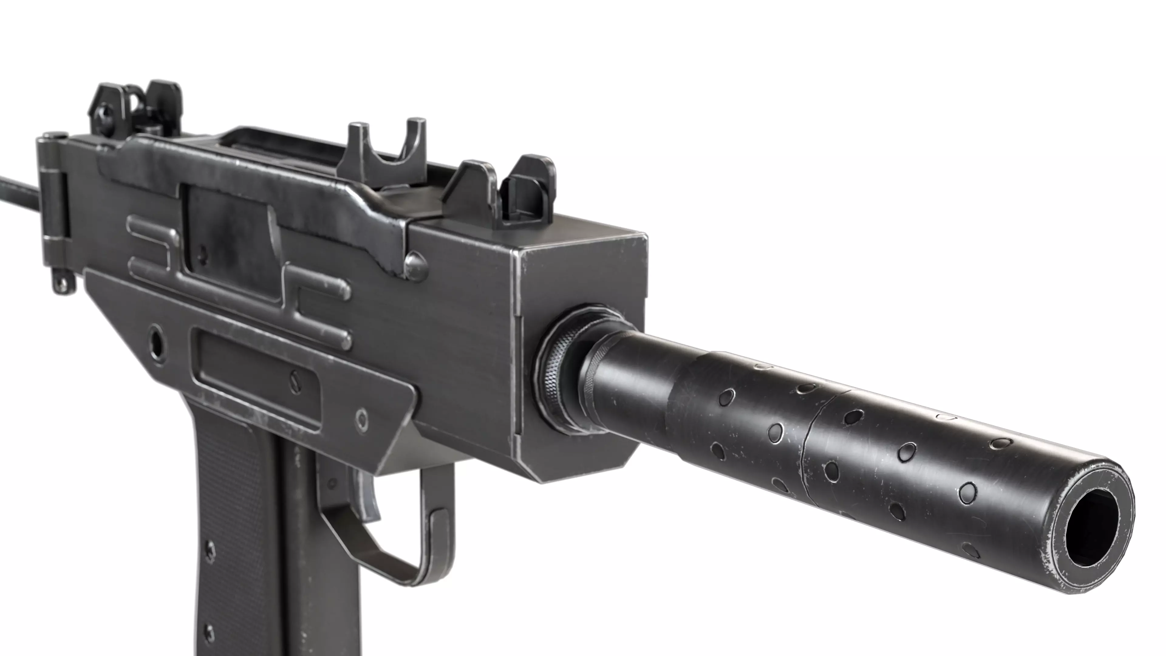 FPS Military Weapons - Animated Machine Pistol 1 3D model_6