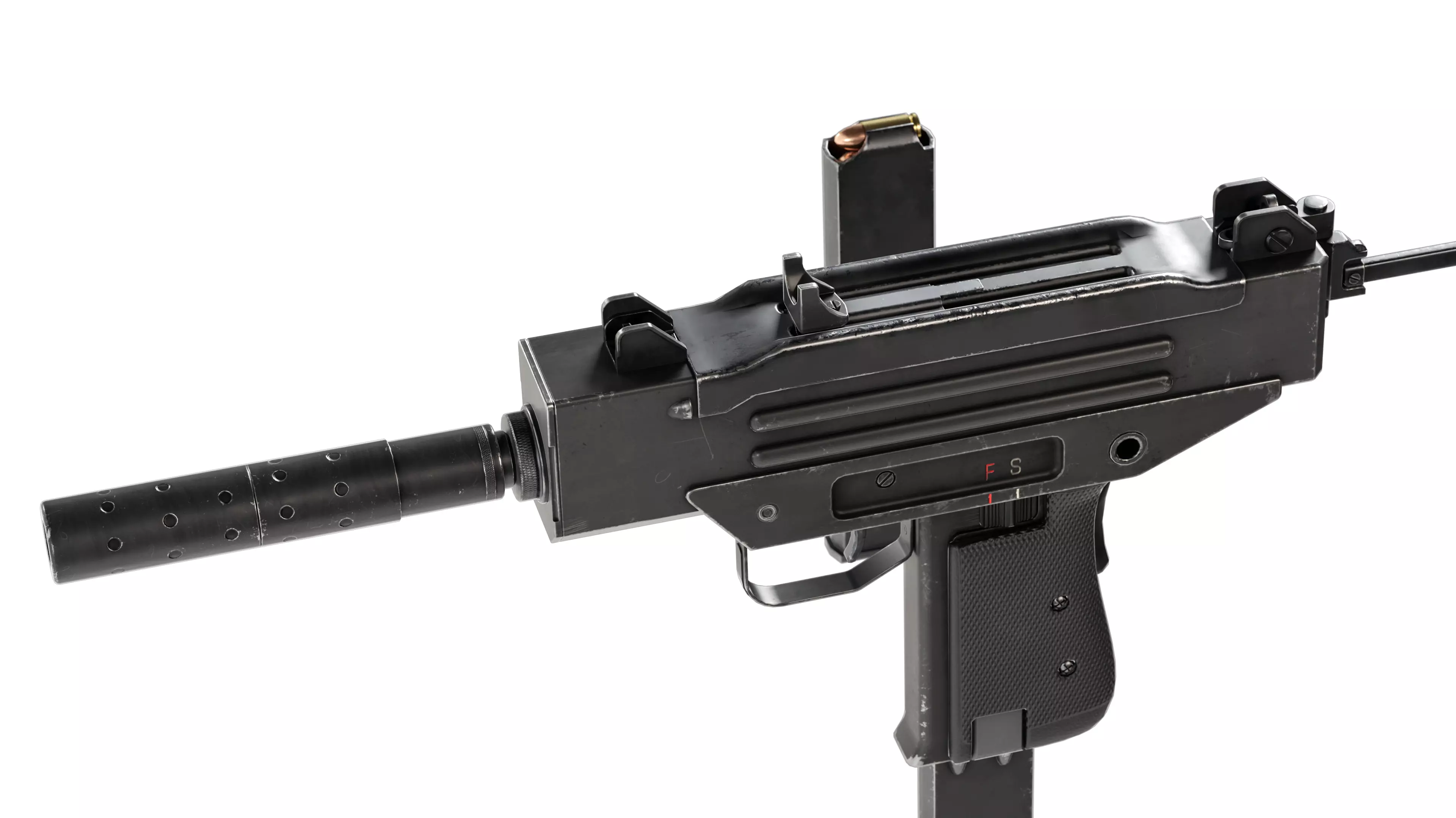 FPS Military Weapons - Animated Machine Pistol 1 3D model_4