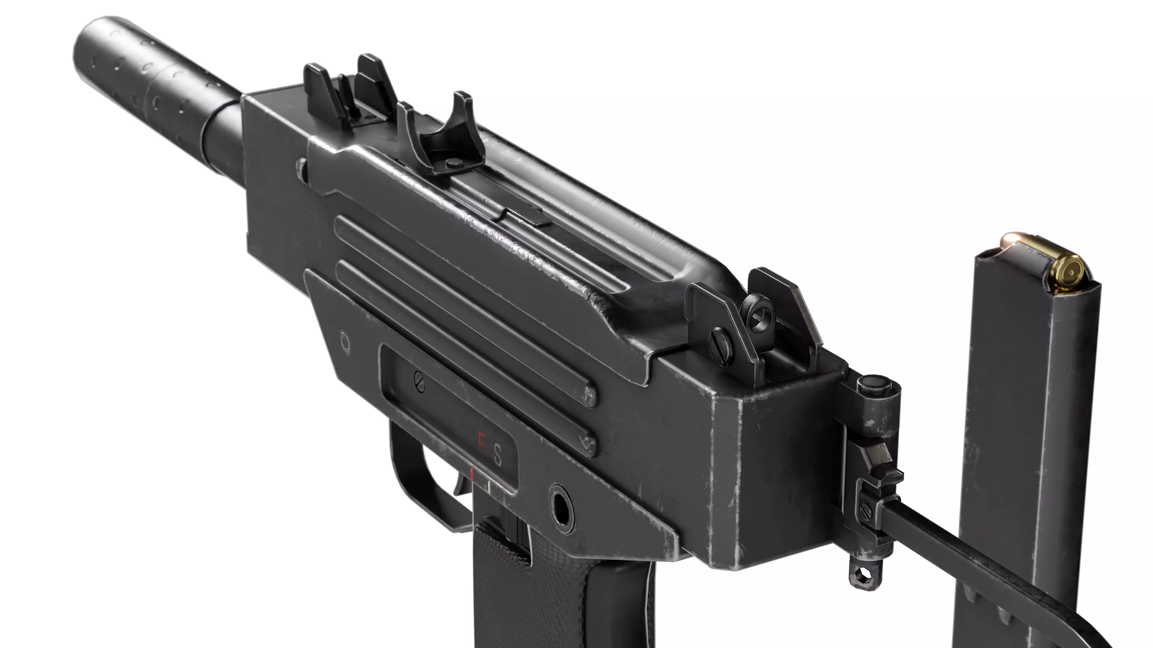 FPS Military Weapons - Animated Machine Pistol 1 3D model_5