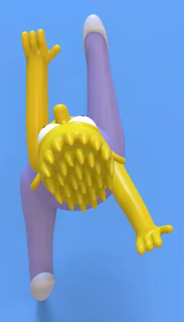 BART SIMPSON BALLET JUMP KEYCHAIN-PARTS AND COMPLETE 3D print model_8