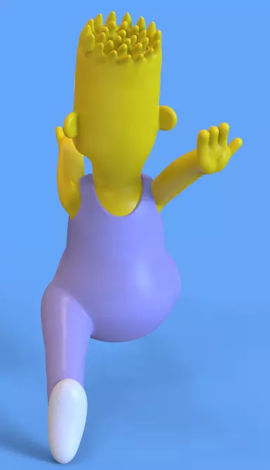 BART SIMPSON BALLET JUMP KEYCHAIN-PARTS AND COMPLETE 3D print model_4