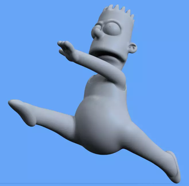 BART SIMPSON BALLET JUMP KEYCHAIN-PARTS AND COMPLETE 3D print model_18