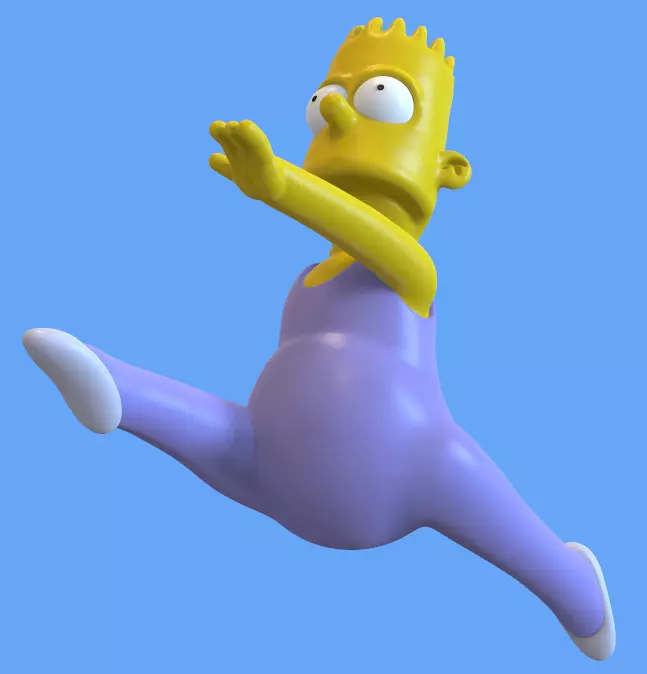 BART SIMPSON BALLET JUMP KEYCHAIN-PARTS AND COMPLETE 3D print model_6