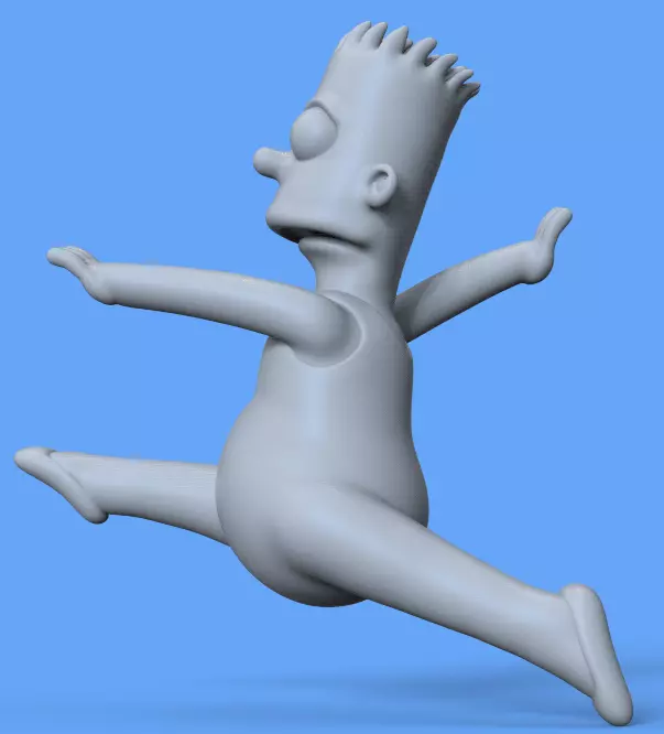 BART SIMPSON BALLET JUMP KEYCHAIN-PARTS AND COMPLETE 3D print model_10