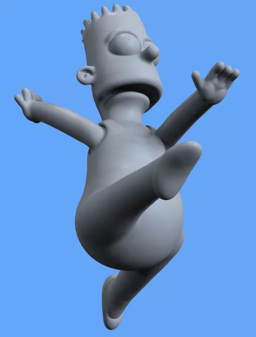 BART SIMPSON BALLET JUMP KEYCHAIN-PARTS AND COMPLETE 3D print model_19