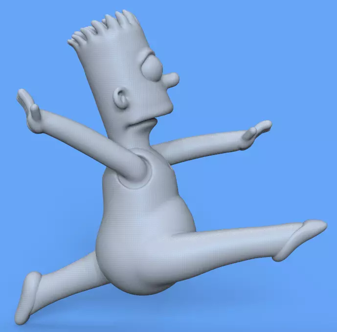 BART SIMPSON BALLET JUMP KEYCHAIN-PARTS AND COMPLETE 3D print model_15