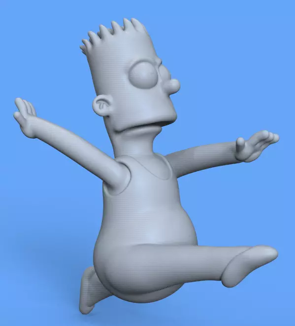 BART SIMPSON BALLET JUMP KEYCHAIN-PARTS AND COMPLETE 3D print model_14