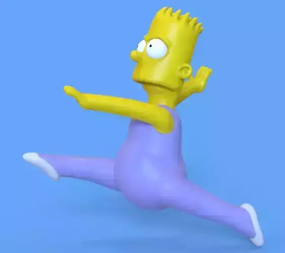 BART SIMPSON BALLET JUMP KEYCHAIN-PARTS AND COMPLETE