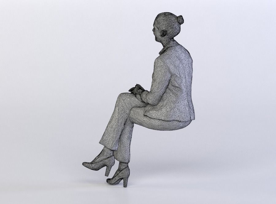 Julia 0280 Woman sitting legs crossed 3D model_5