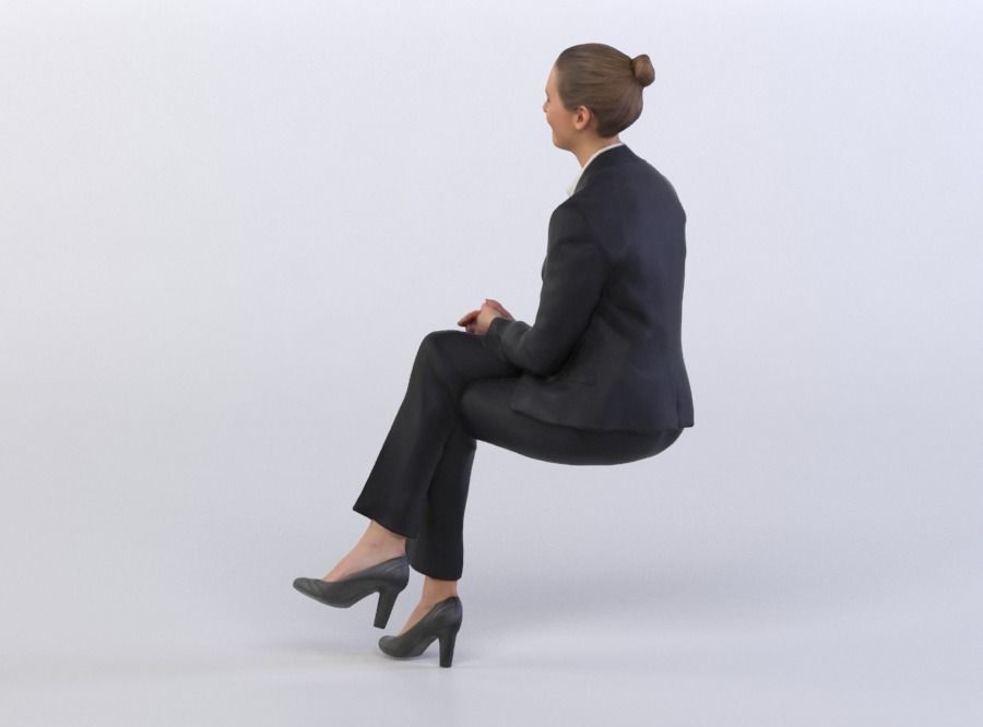 Julia 0280 Woman sitting legs crossed 3D model_1