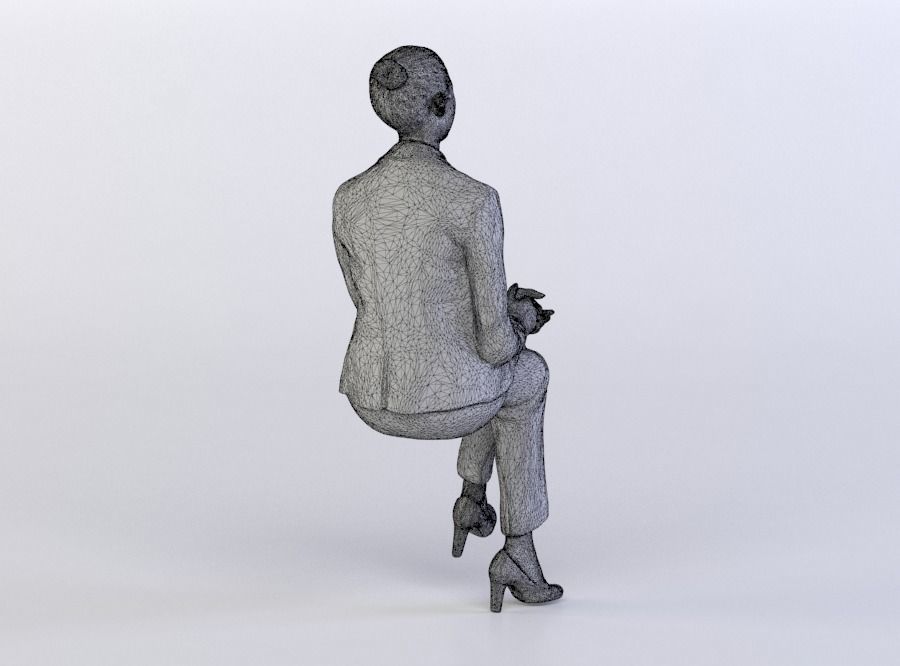 Julia 0280 Woman sitting legs crossed 3D model_6