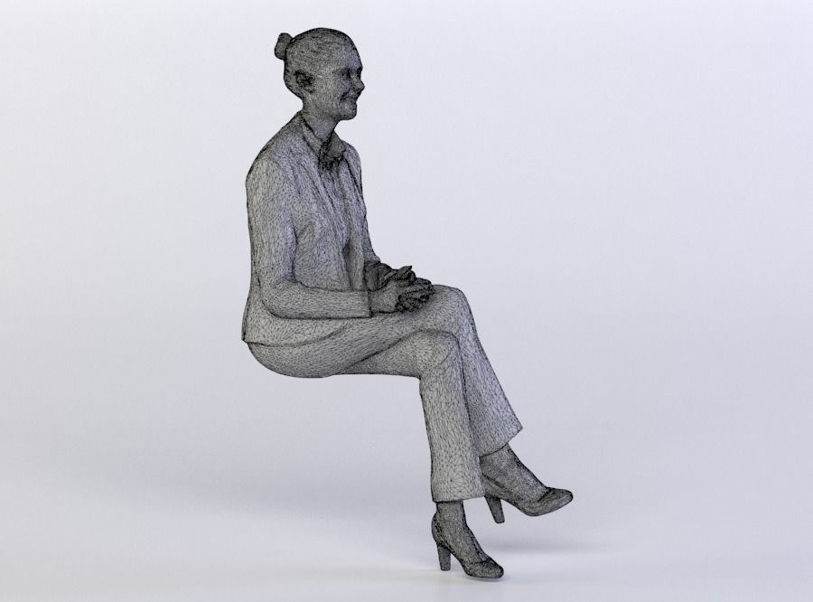 Julia 0280 Woman sitting legs crossed 3D model_7