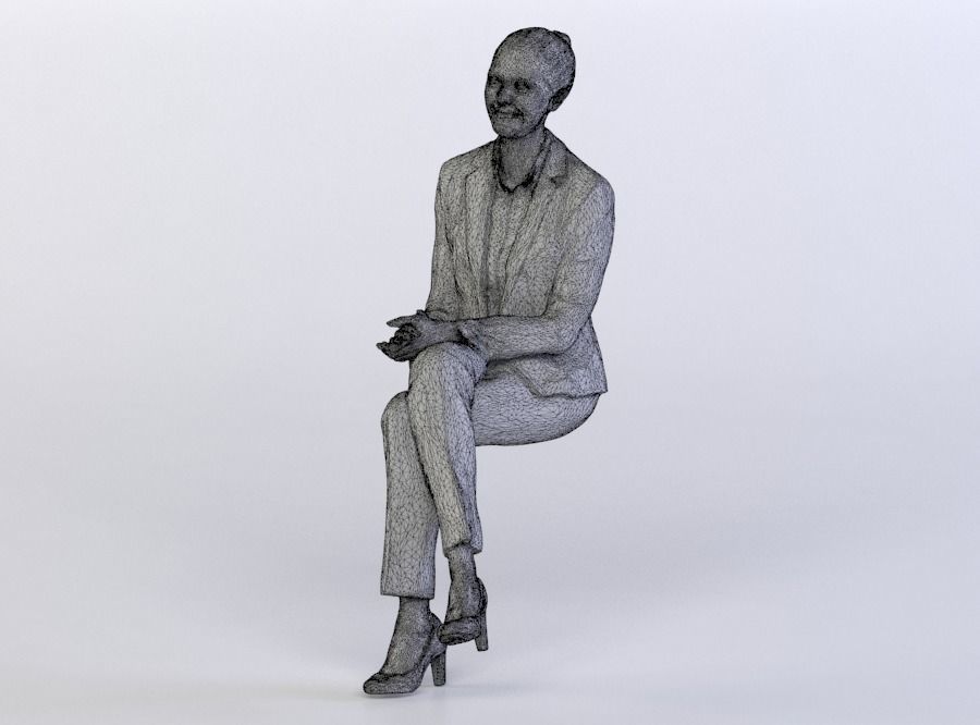 Julia 0280 Woman sitting legs crossed 3D model_4
