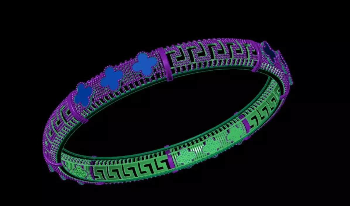 Indian Traditional Bracelet 3D print model_2