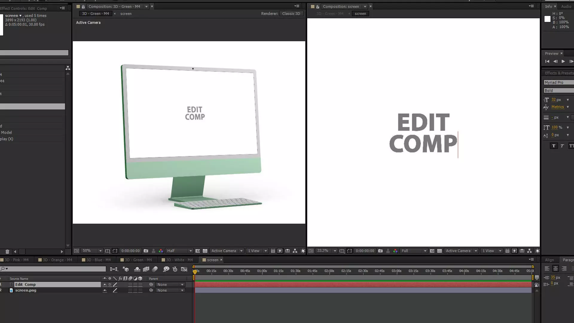 iMac M4 2024 3D Model for Element 3D And Cinema 4D 3D model_11