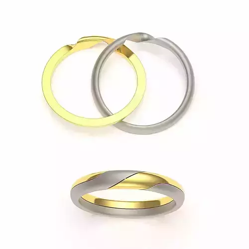 French Gimmel Ring 2 Row Puzzle band