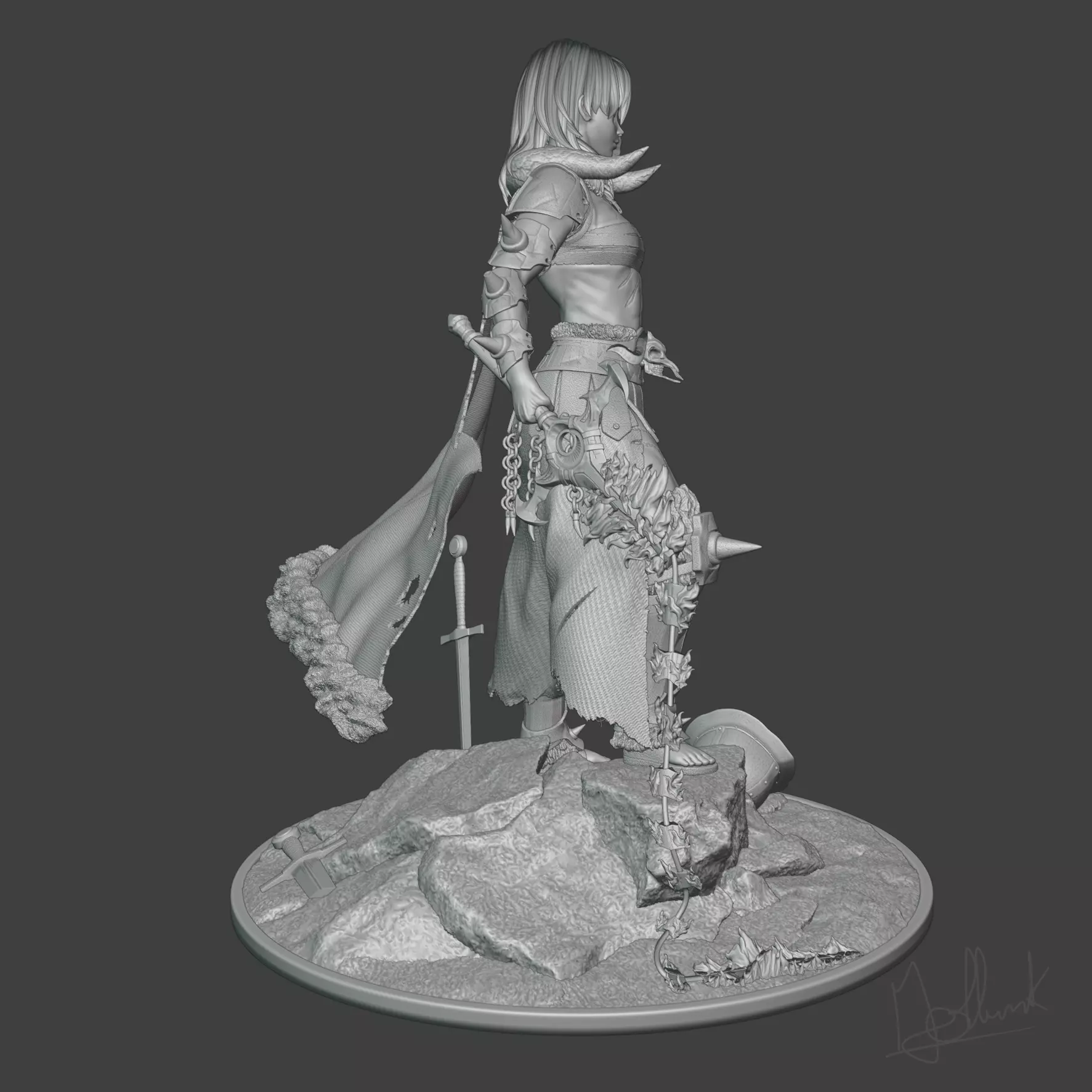Byleth Nemesis Statue 3D print model_6