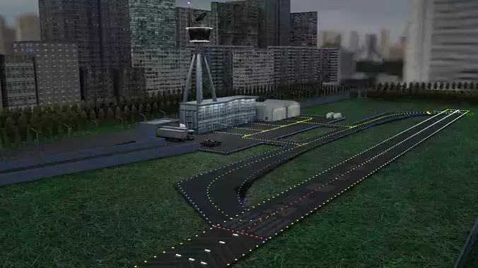 Low Poly Airport 3D Model