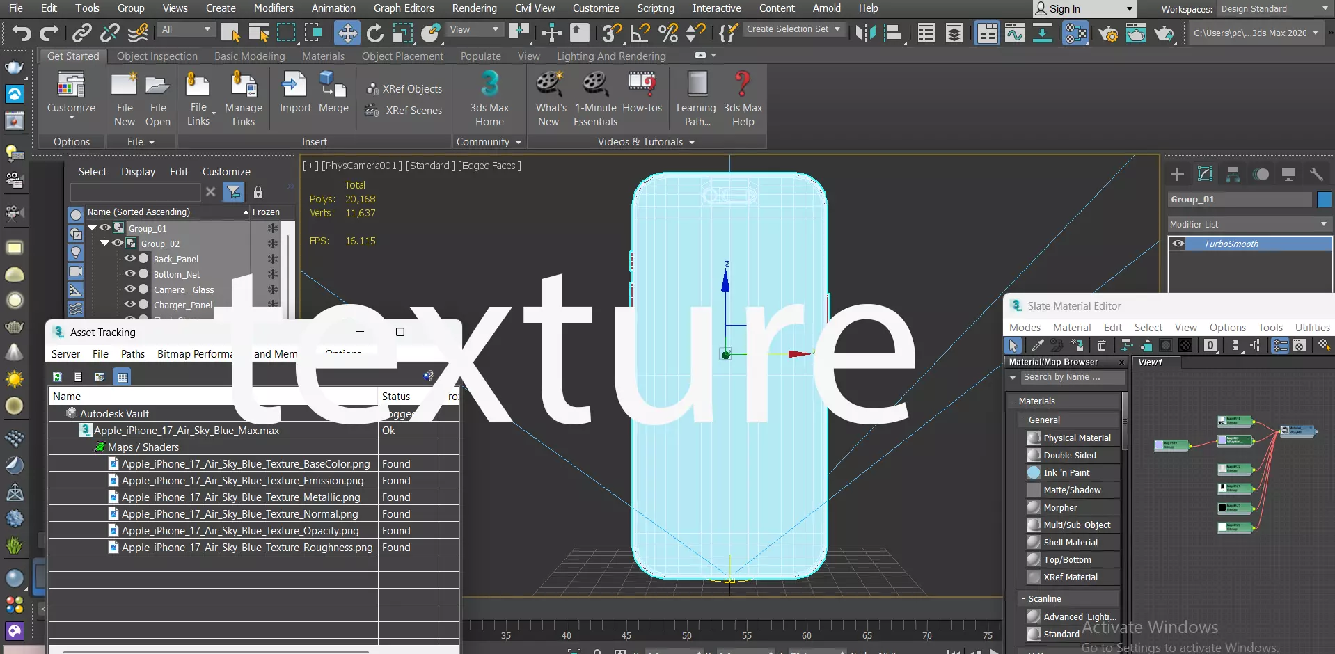 Apple iPhone 17 Air Sky Blue 3D model_12