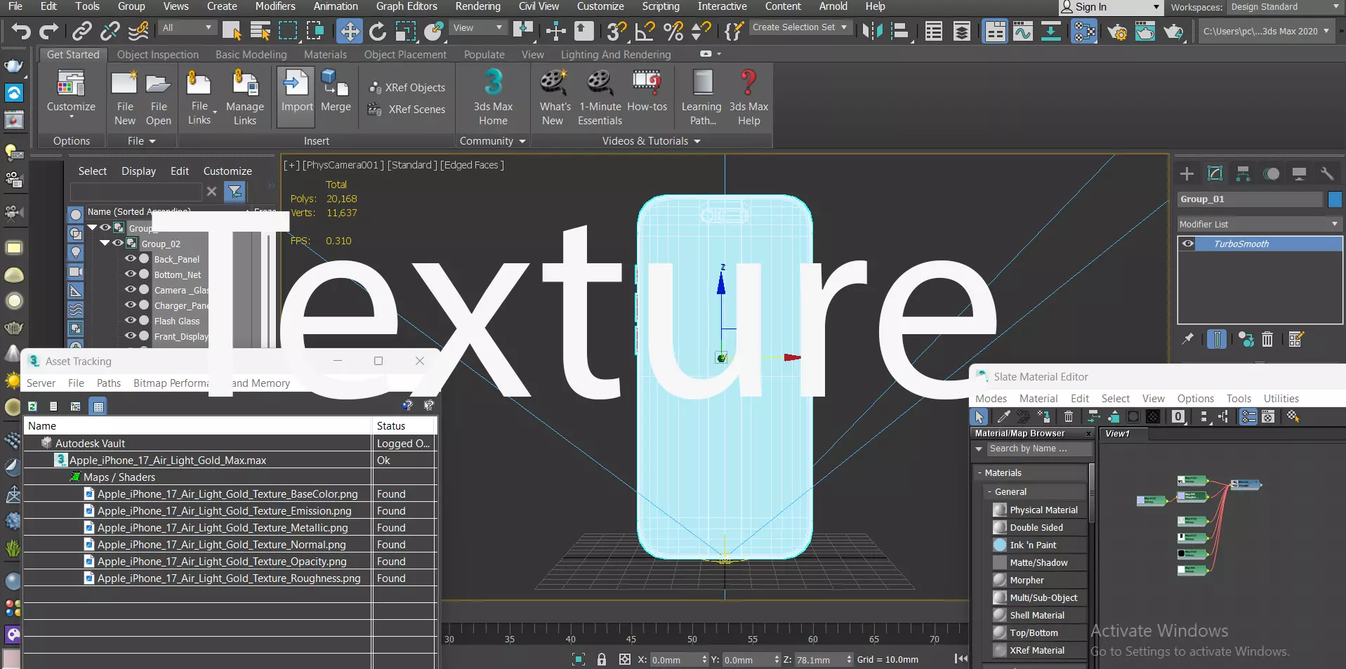 Apple iPhone 17 Air Light Gold 3D model_12