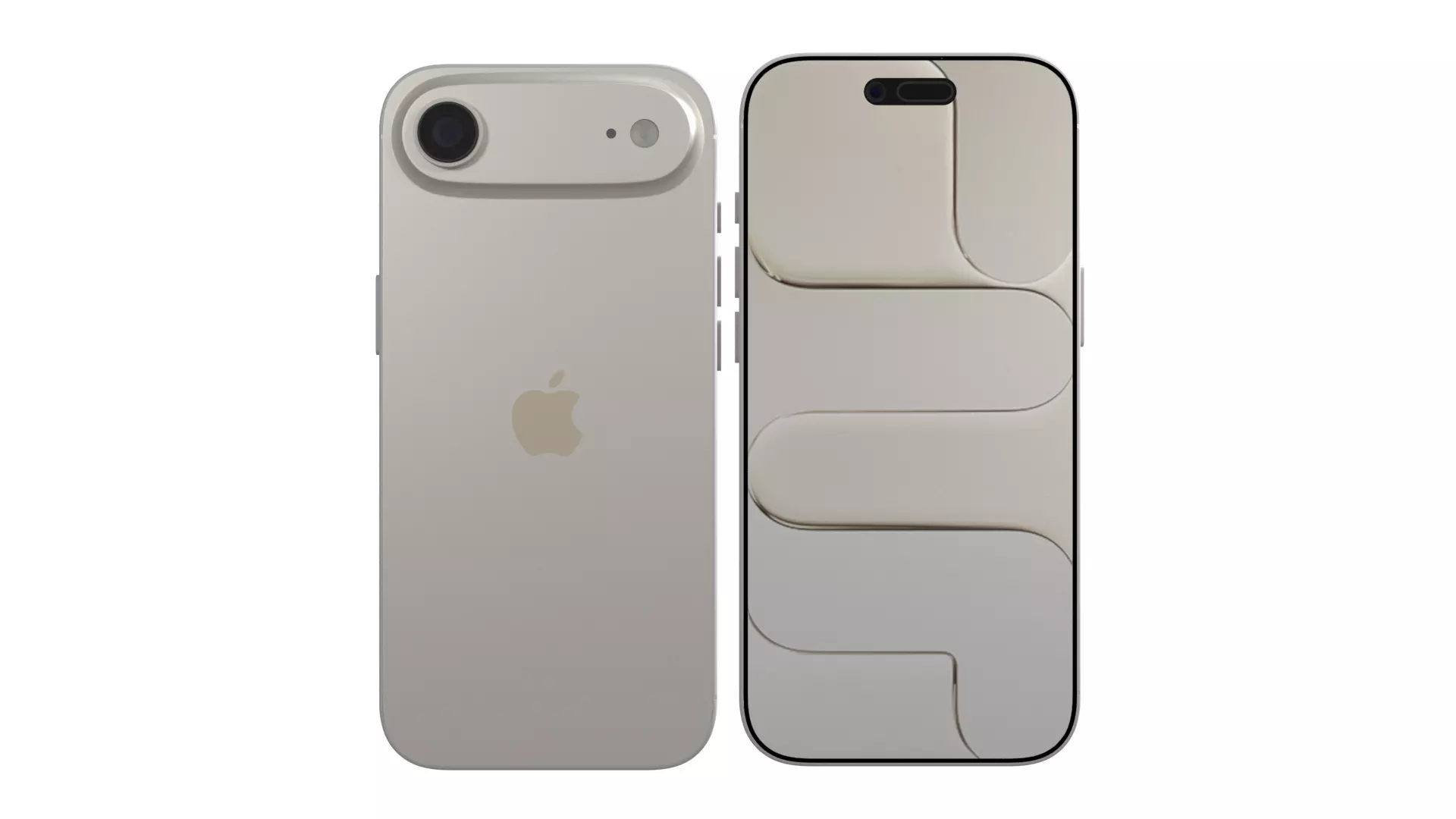 Apple iPhone 17 Air Light Gold 3D model_1